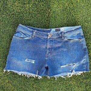 Volcom Nova Solver Size 38 Distressed Denim Shorts Medium Wash Blue